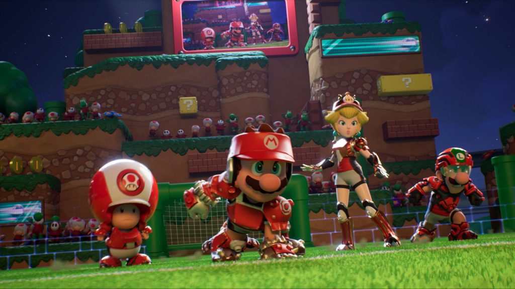 Personaggi di Mario Strikers Battle League in una squadra