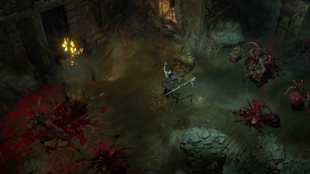 Negromante che usa l'abilità Esplosione cadavere in Diablo 4