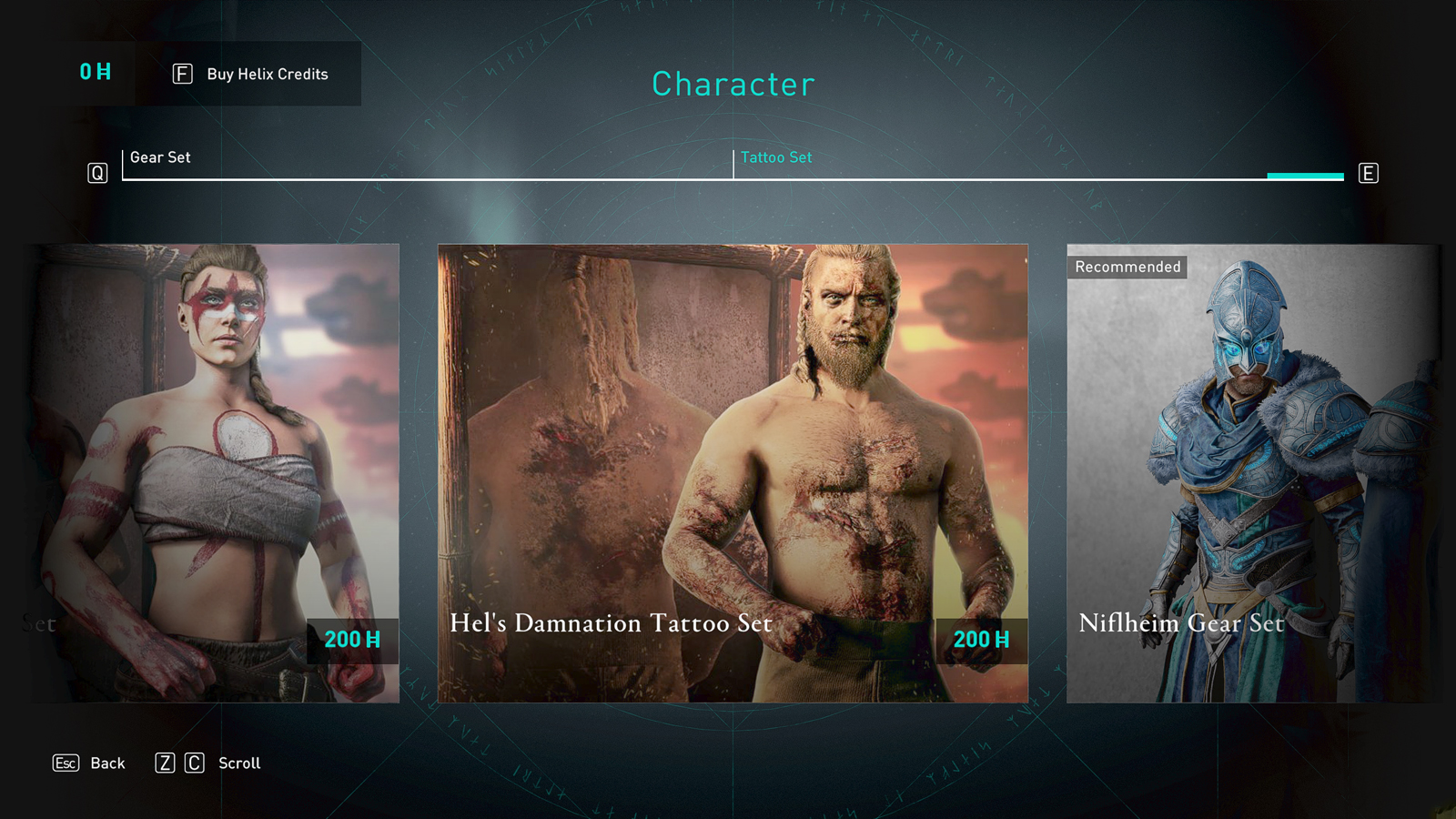 He's Damnation Tattoo Set nel negozio di Assassin's Creed Valhalla
