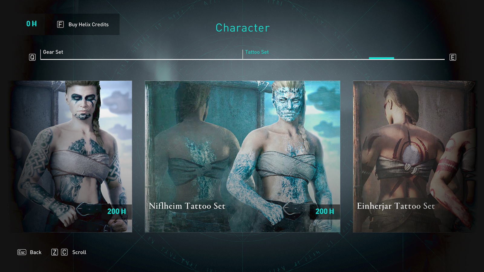 Set di tatuaggi Niflheim nel negozio di Assassin's Creed Valhalla