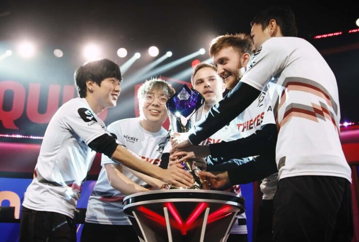 100 Thieves with LCS trophy