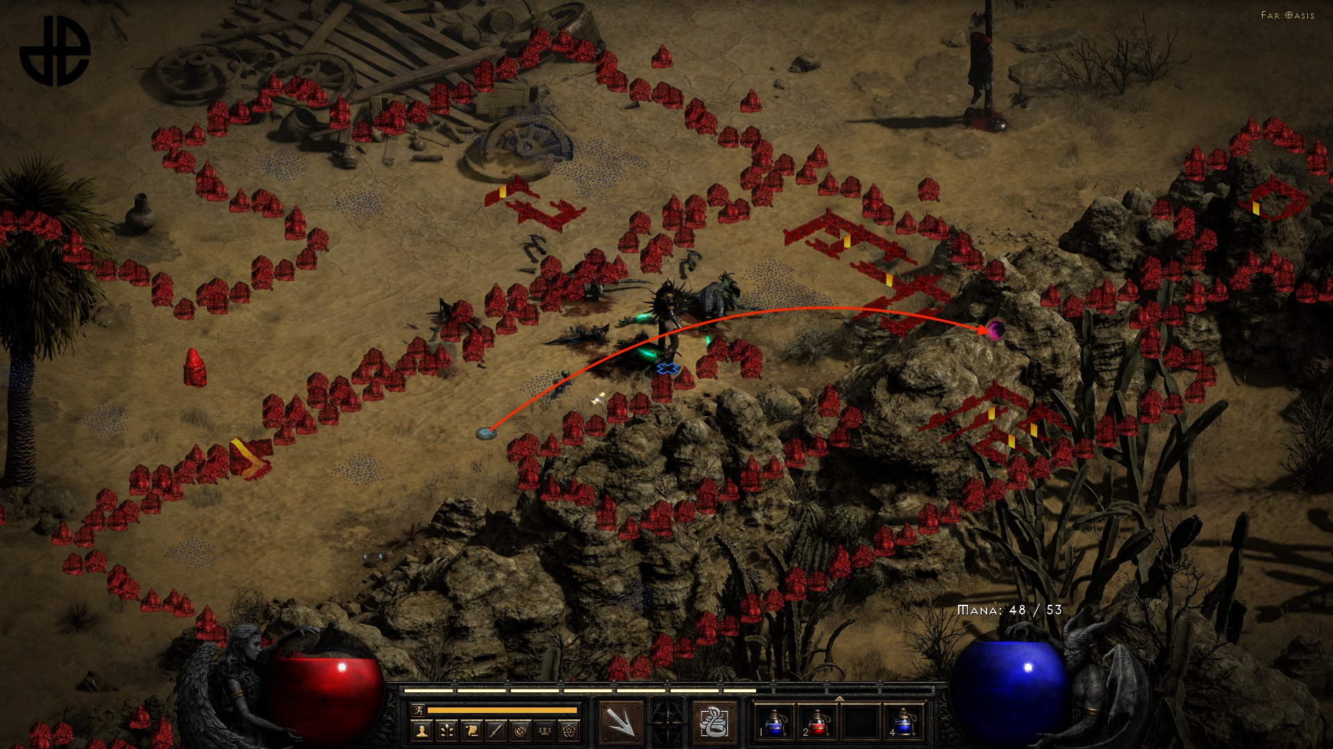 Posizione della tana dei vermi resuscitata di Diablo 2 sulla mappa