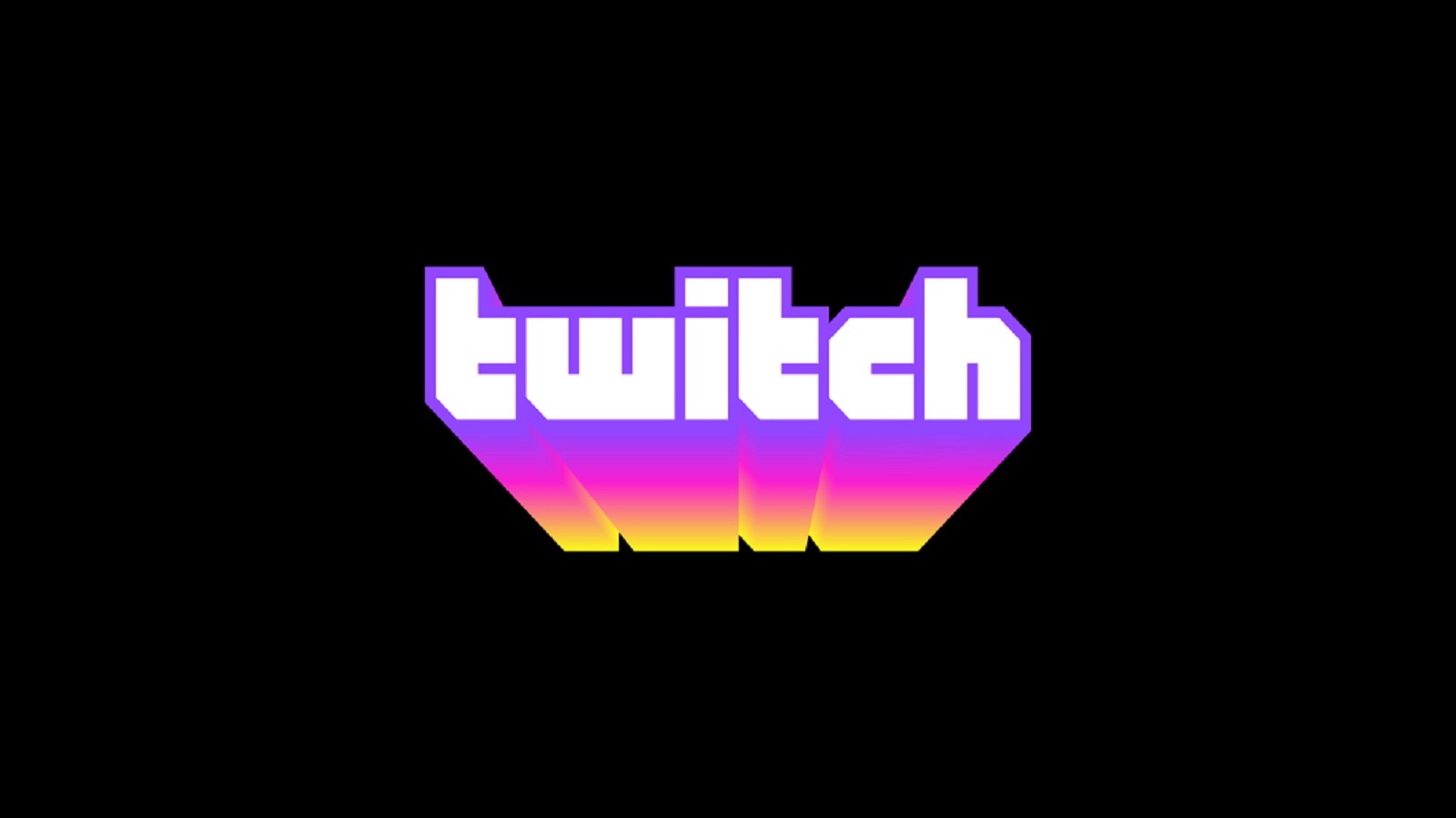 Un'immagine del logo di Twitch visualizzata su uno sfondo nero