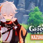 Kazuha playing leaf flute in Genshin Impact