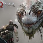 god of war kratos and son look at world serpent