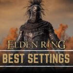 Elden Ring knight with best settings in text on the image
