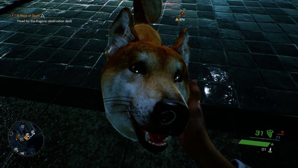 Accarezzare un cane a Ghostwire Tokyo