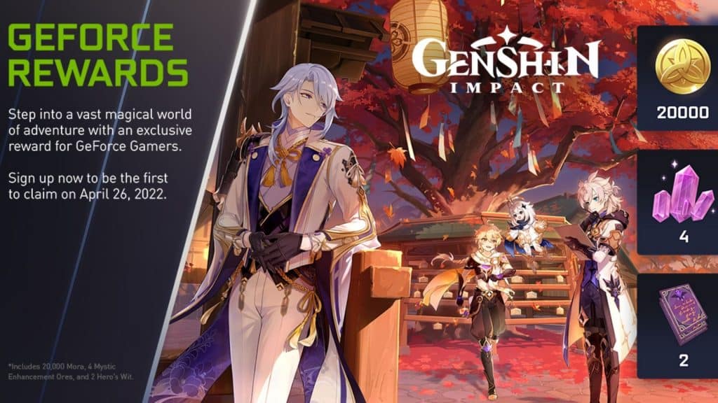 Genshin Impact Geforce premia lo screenshot