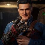 ash williams looking at camera in evil dead the game
