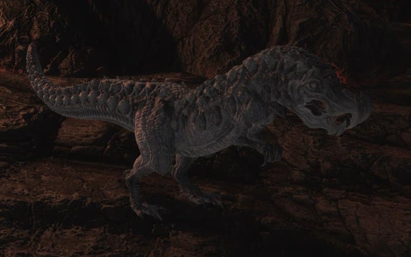 final fantasy xiv ffxiv acetooon dinosauro si trova nella grotta