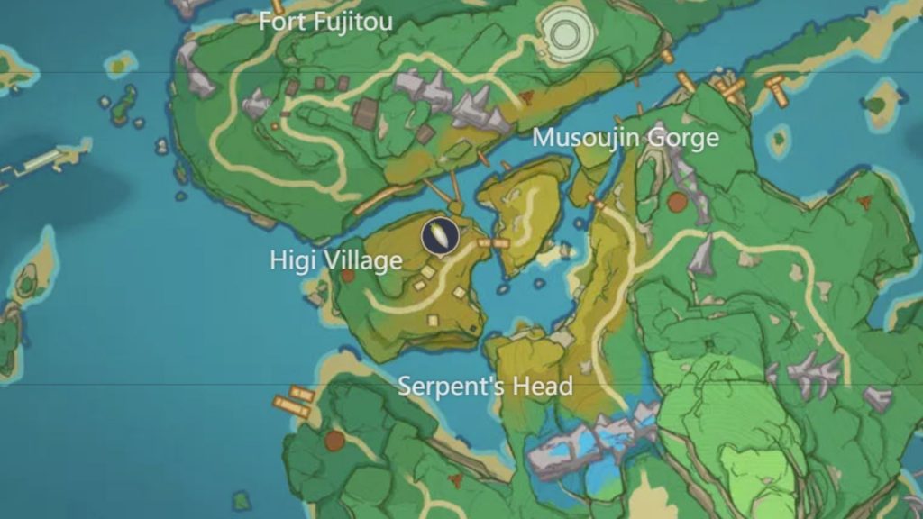 Posizione della mappa interattiva di Teyvat Ravanello Inazuma