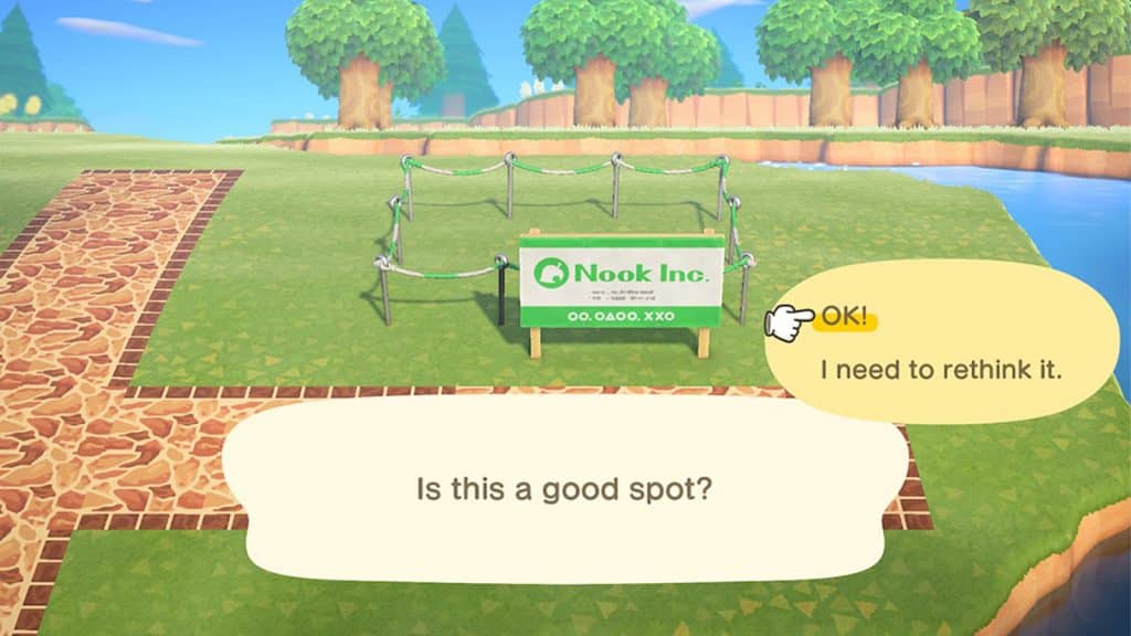 Un appezzamento di terreno vuoto in Animal Crossing: New Horizons