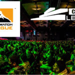 CDL and OWL franchise logos in crowd