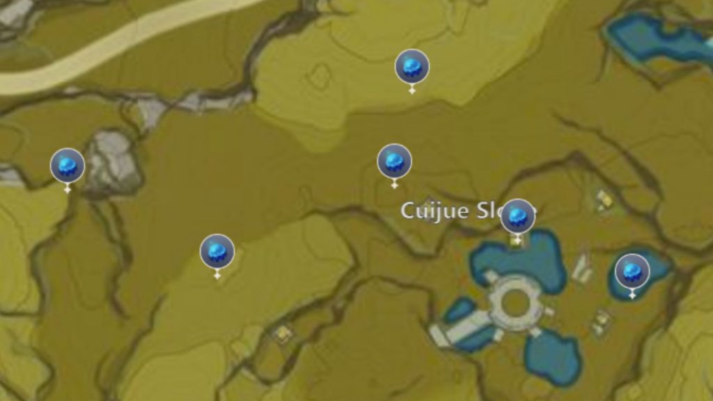 Posizione della mappa del pendio di Cuijue