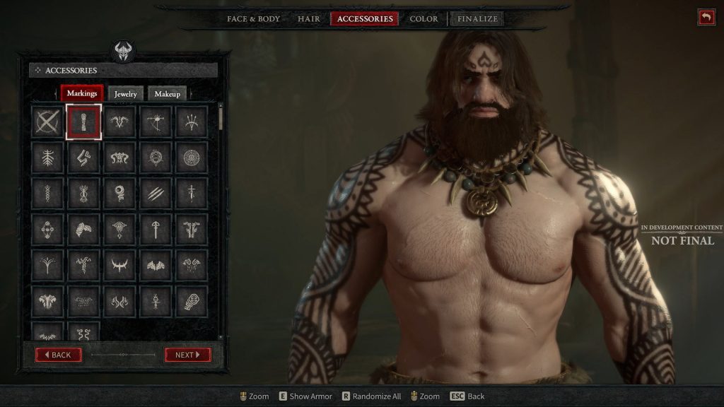 Schermata del creatore del personaggio di Diablo 4