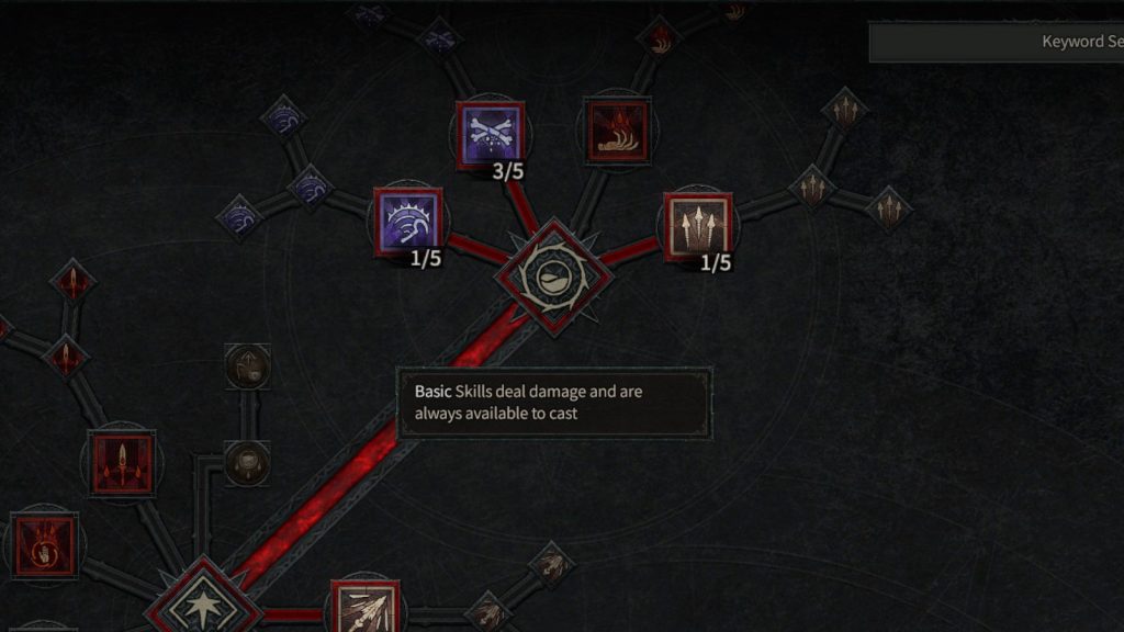 tutte le abilità di base del Negromante nell'albero delle abilità in Diablo 4