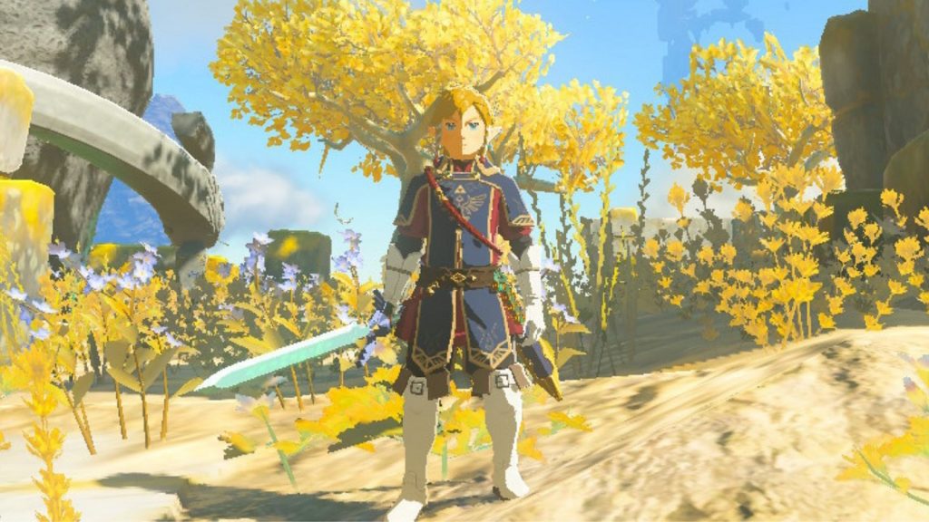 Link che brandisce la Master Sword in Tears of the Kingdom
